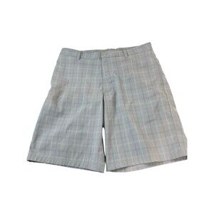 Champions Golf Shorts Grey ,White & Black Plaid  Men's Sz 34W